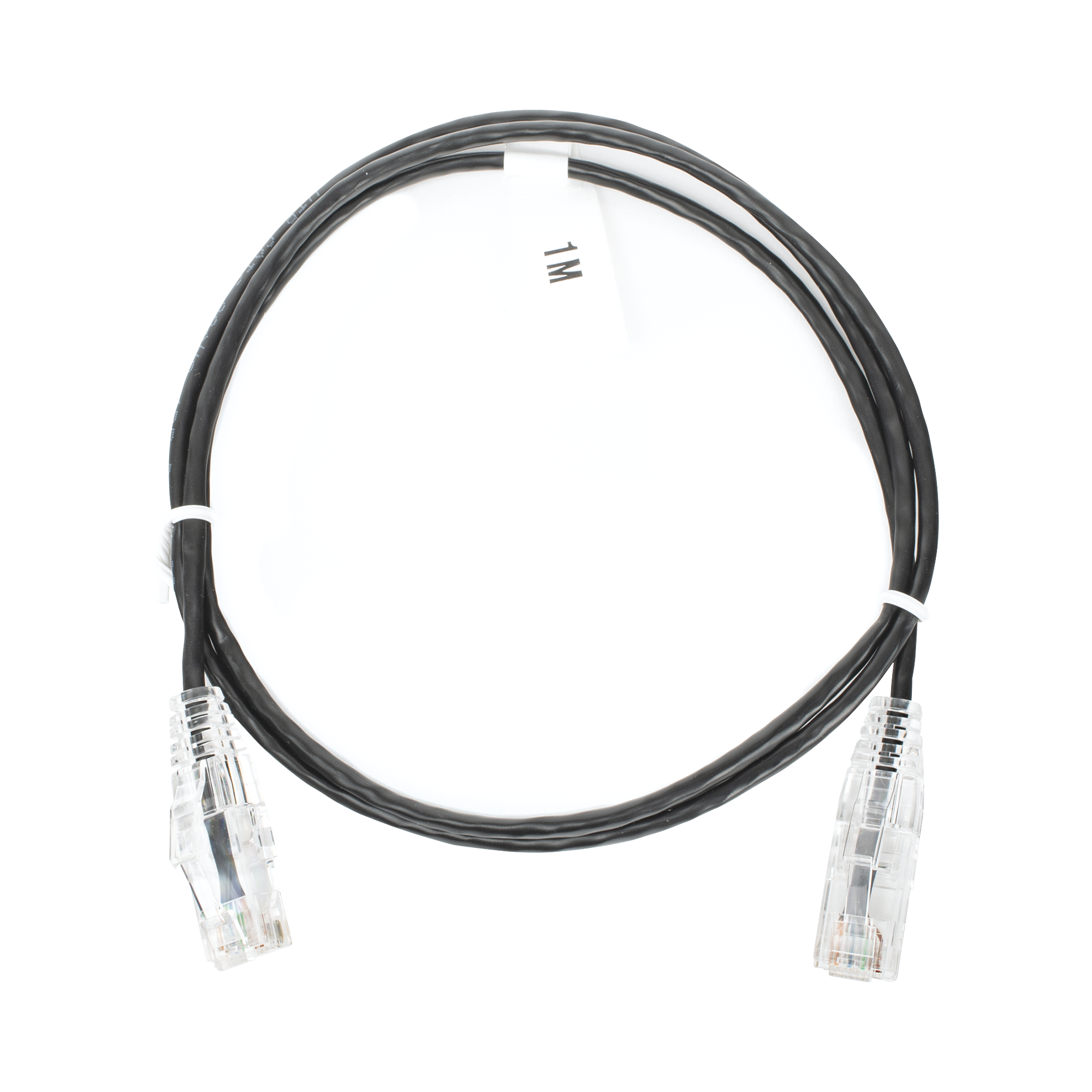 Cable de Parcheo Slim UTP Cat6 - 1 metro, Negro, Diámetro Reducido (28 AWG)