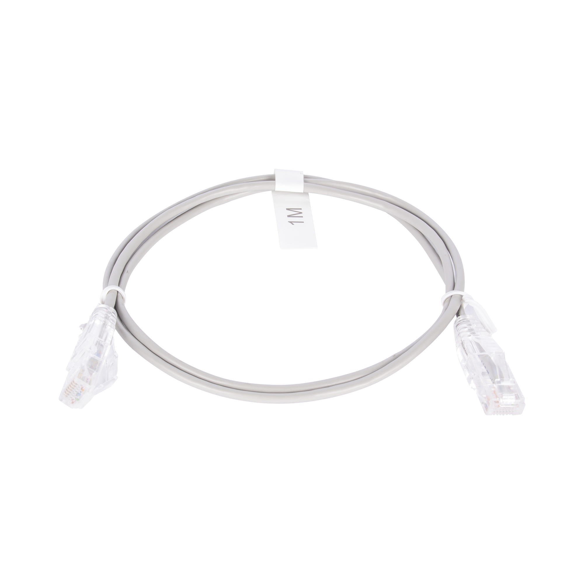 Cable de Parcheo Slim UTP Cat6 - 1 metro, Gris, Diámetro Reducido (28 AWG)
