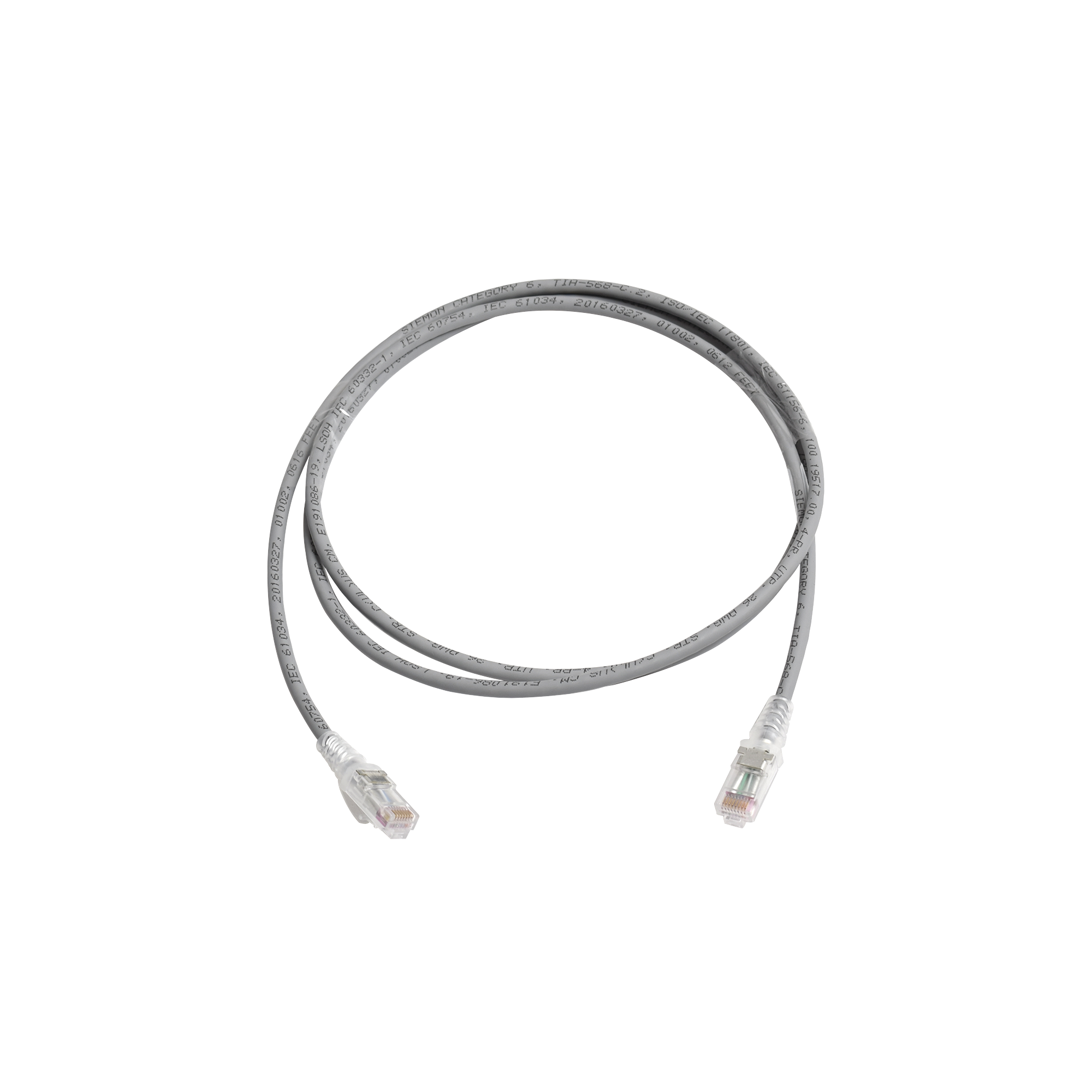 Patch Cord MC6 Modular Cat6 UTP, CM/LSOH1, 3ft, Color Gris