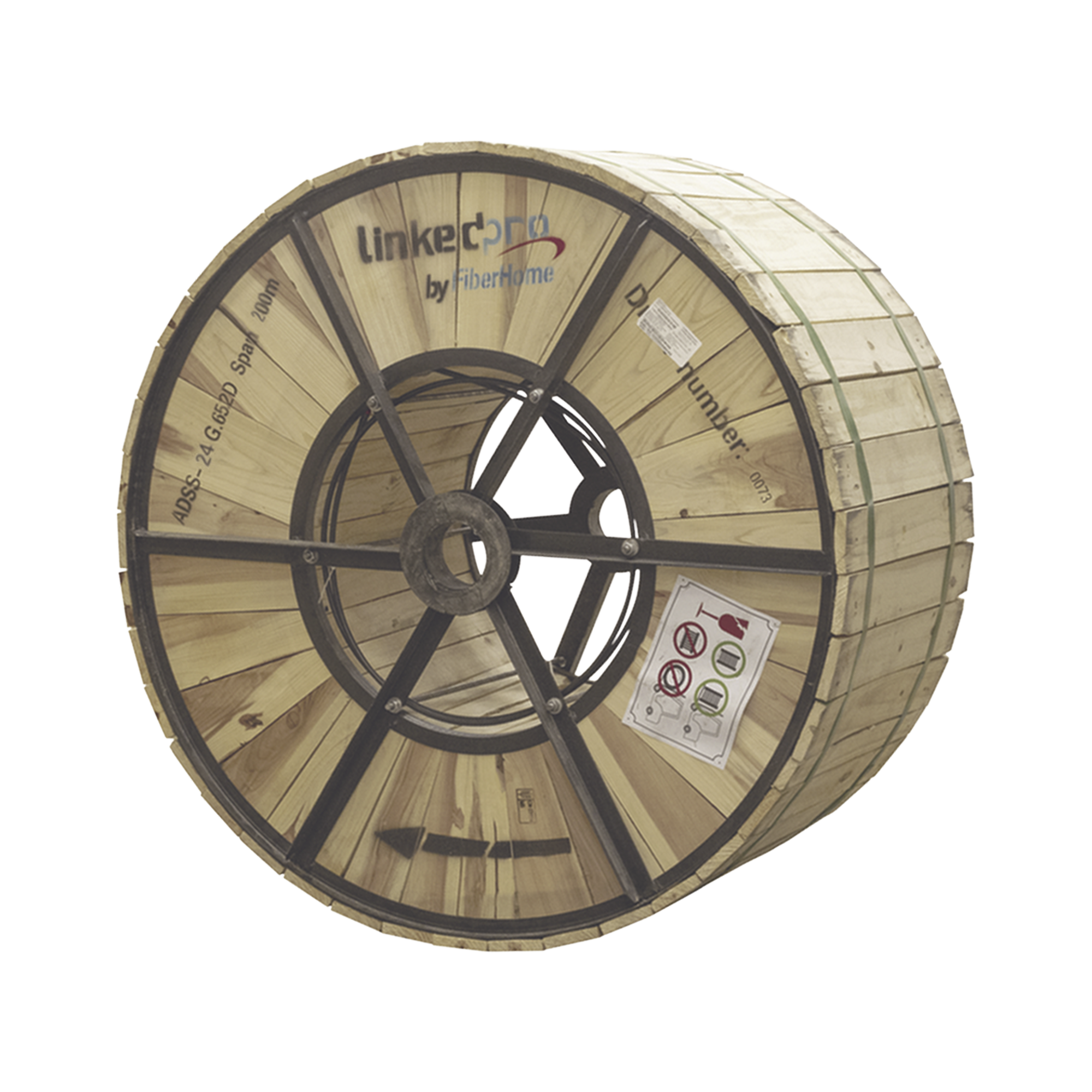 Carrete de 4 km de Fibra Óptica Aérea (ADSS) G.652D, Monomodo de 24 Hilos, Exterior, Span 200, Loose Tube