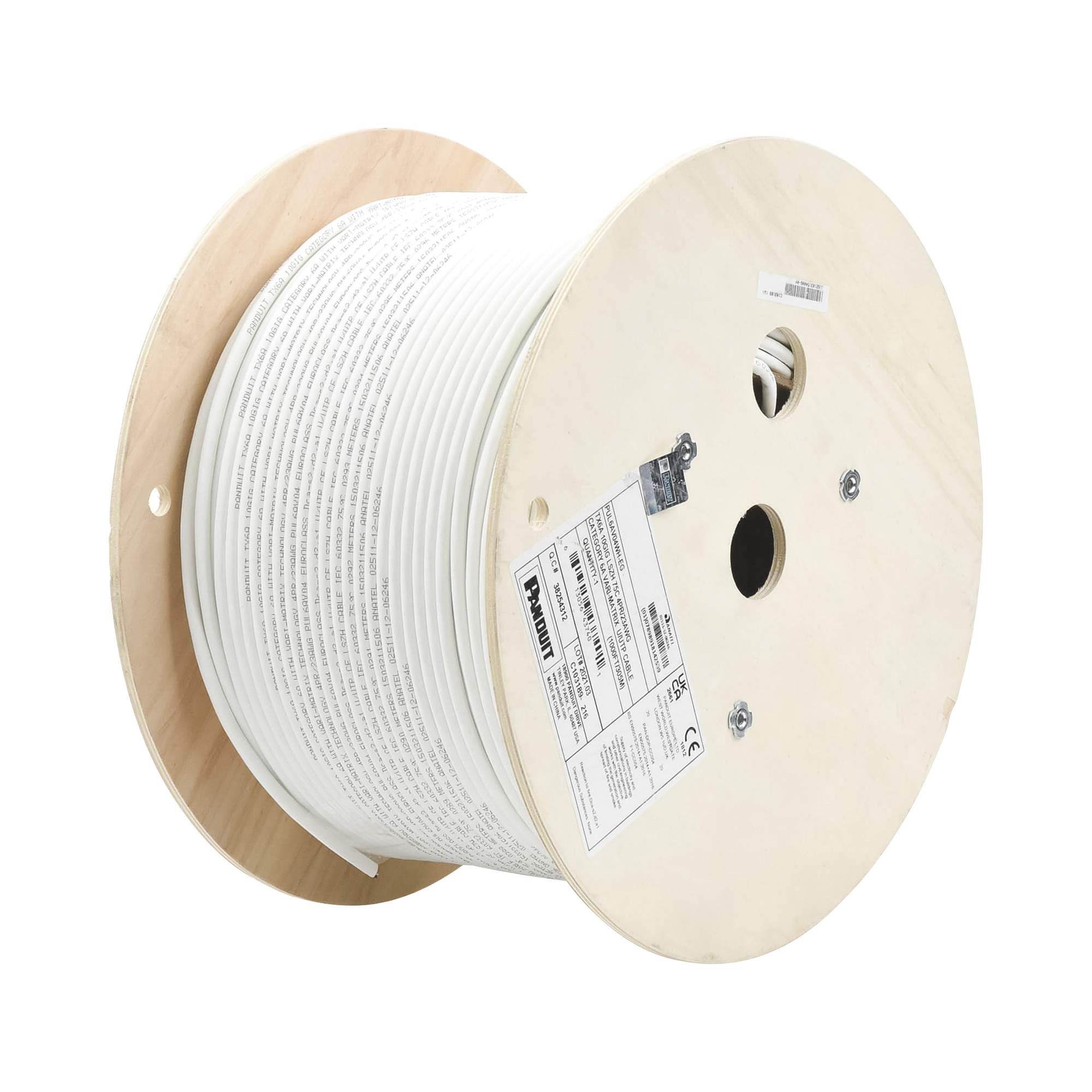 Bobina de Cable UTP de 4 Pares, Vari-MaTriX, Cat6A, 23 AWG, LSZH (Libre de Gases Tóxicos), Color Blanco, 305m