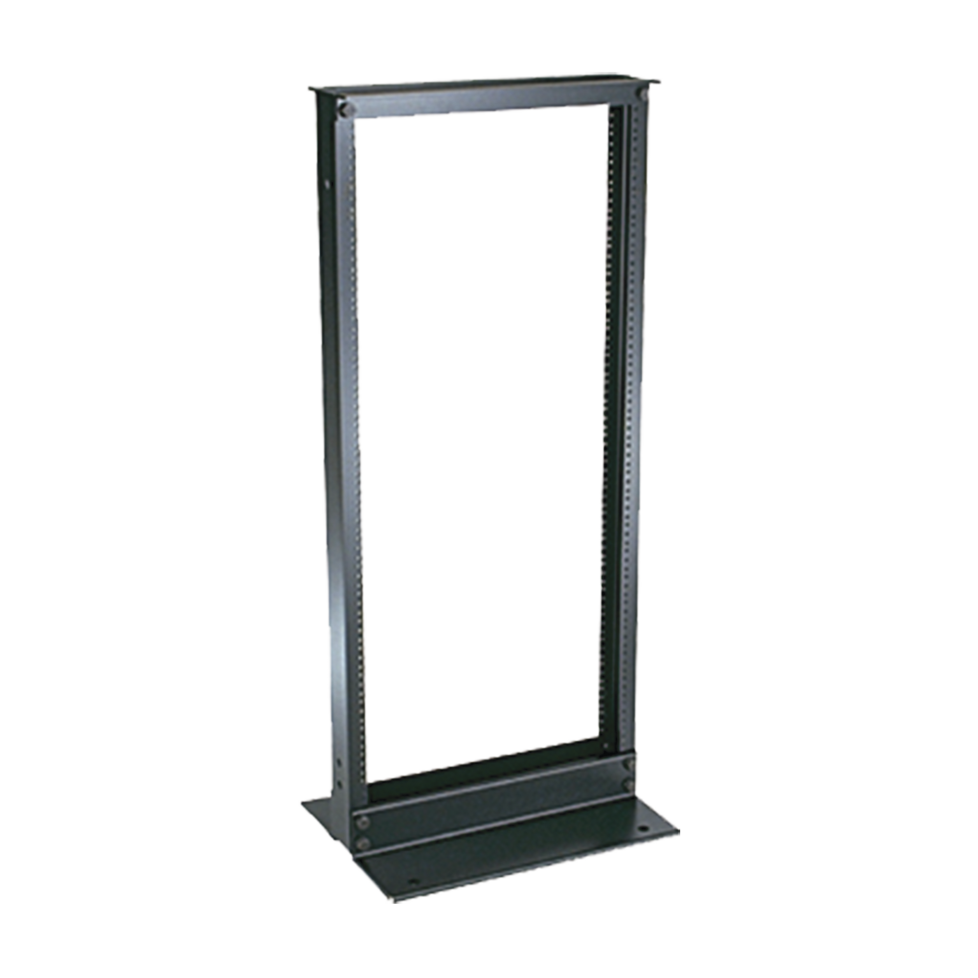 Rack de Dos Postes Estándar de 19 in, Rieles Numerados y Roscados #12-24, Fabricado en Aluminio, 24 Unidades de Rack, Color Negro