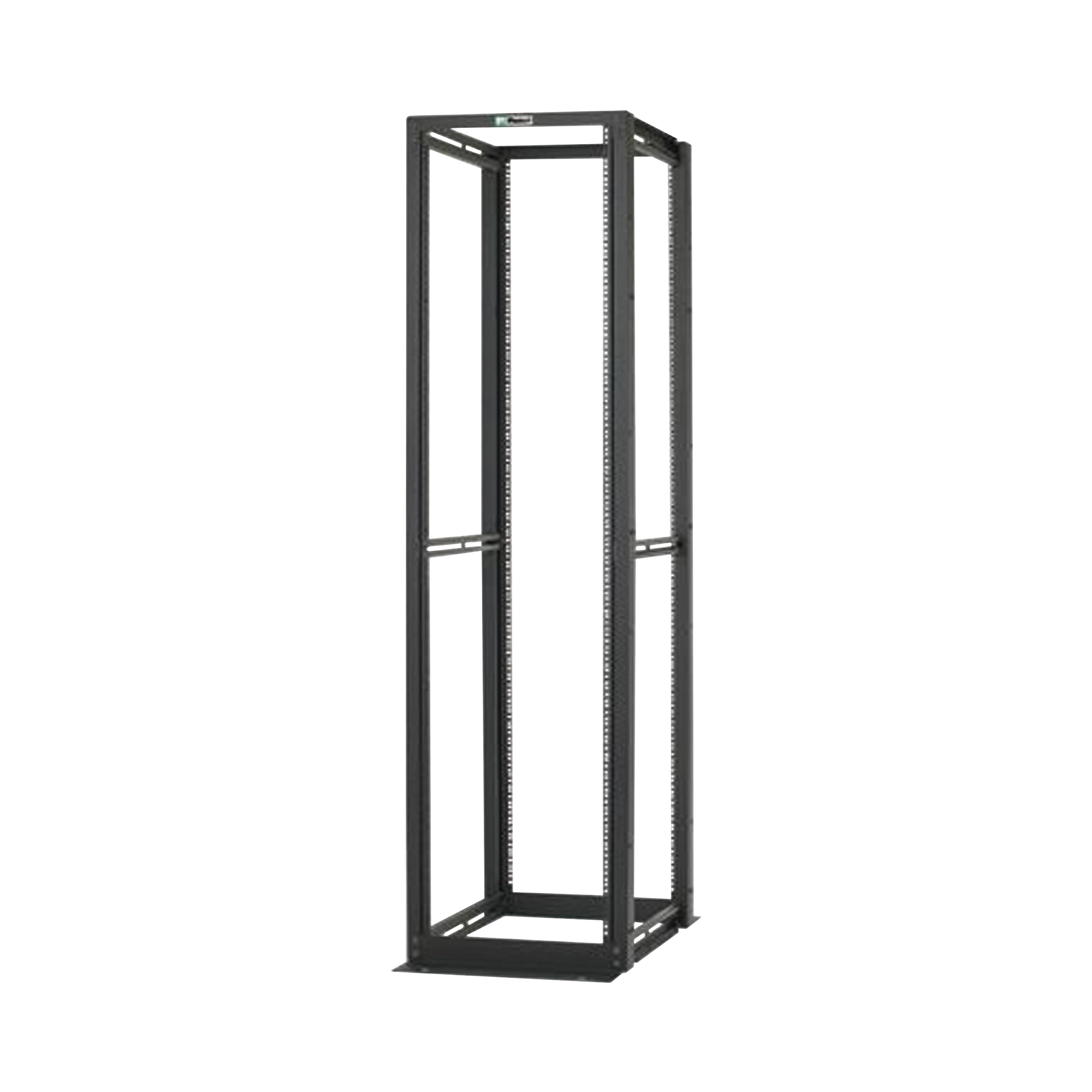 Rack de Cuatro Postes Estándar de 19", Rieles Numerados y Roscados #12-24, Profundidad Máxima de 30 in, 45 Unidades de Rack, Color Negro