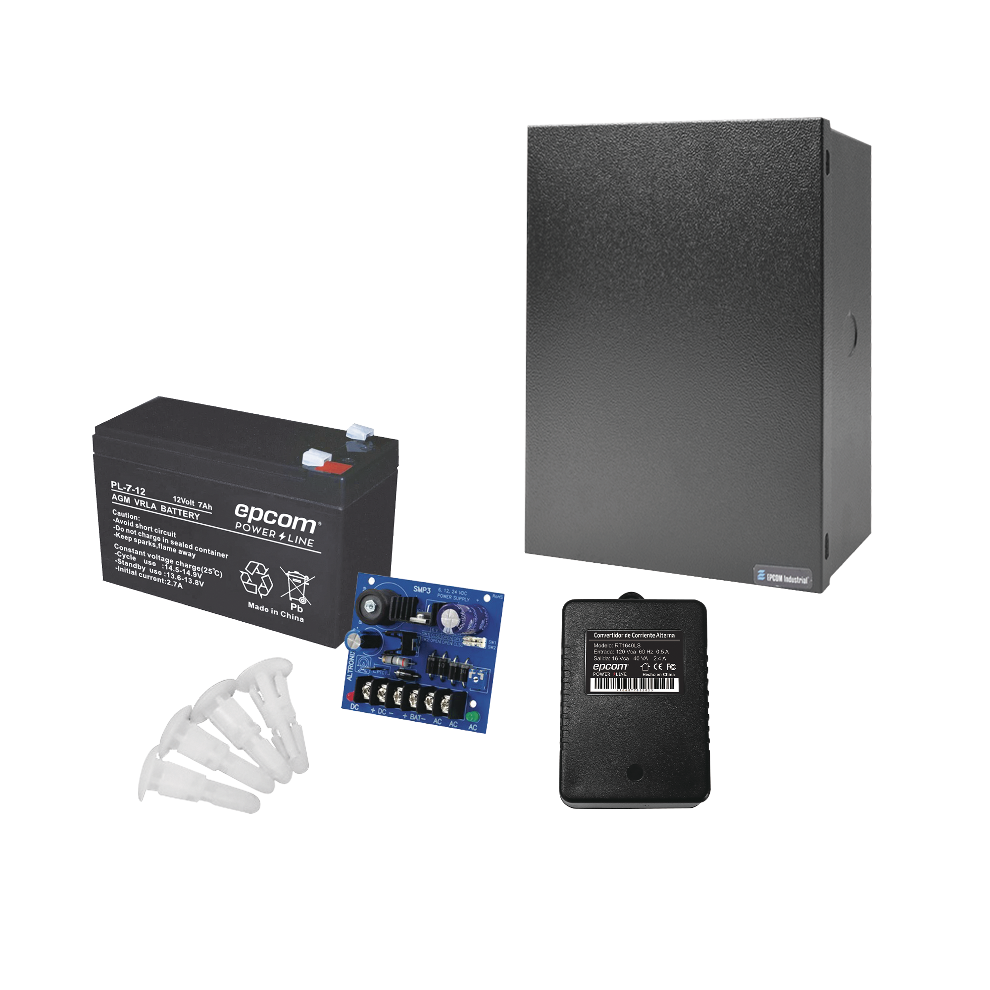Kit de fuente de poder ALTRONIX ( SMP3 ) , incluye transformador y batería de 7 Ah