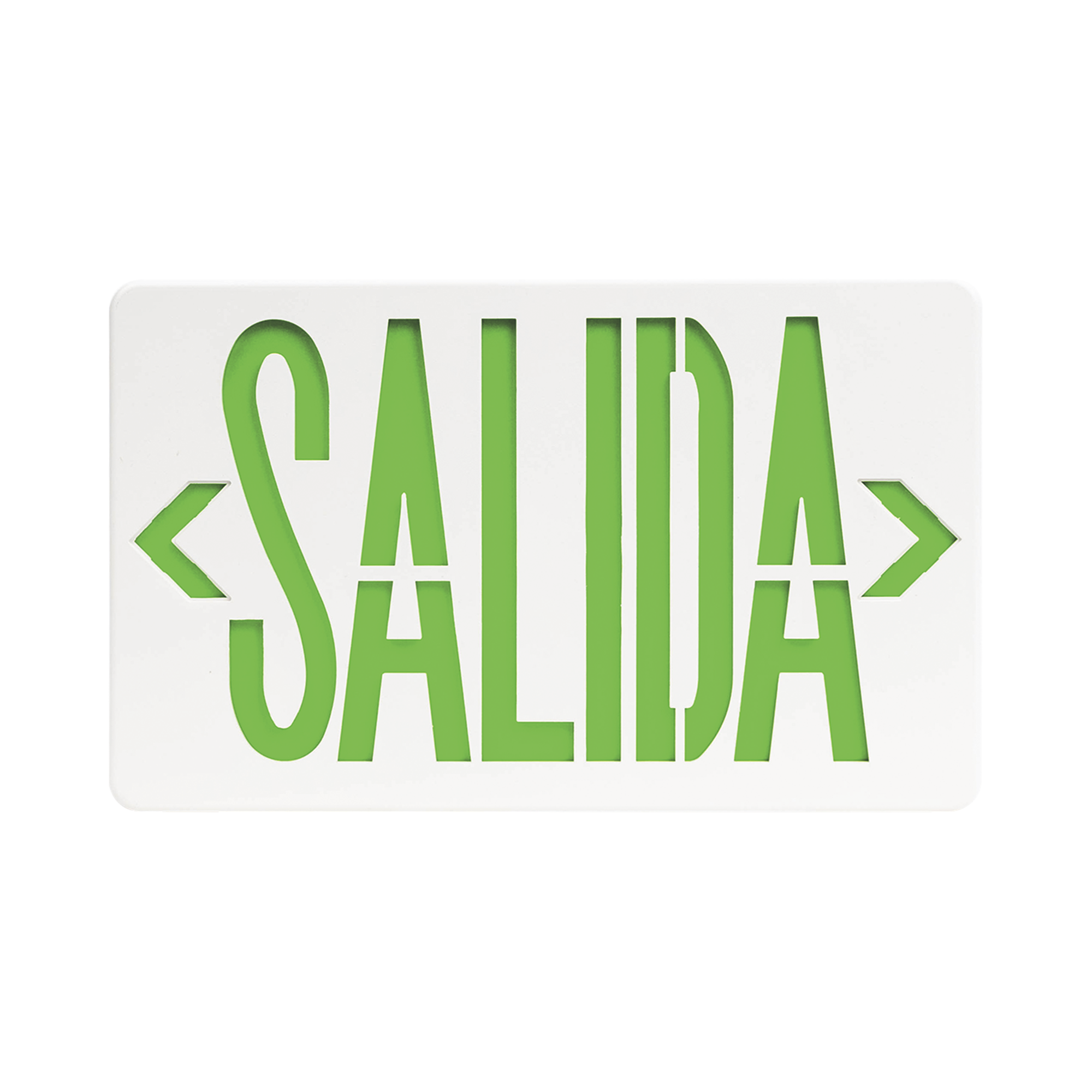 Letrero LED de SALIDA Universal con alto brillo/uso en pared, lateral o techo/Batería de Respaldo Incluida.