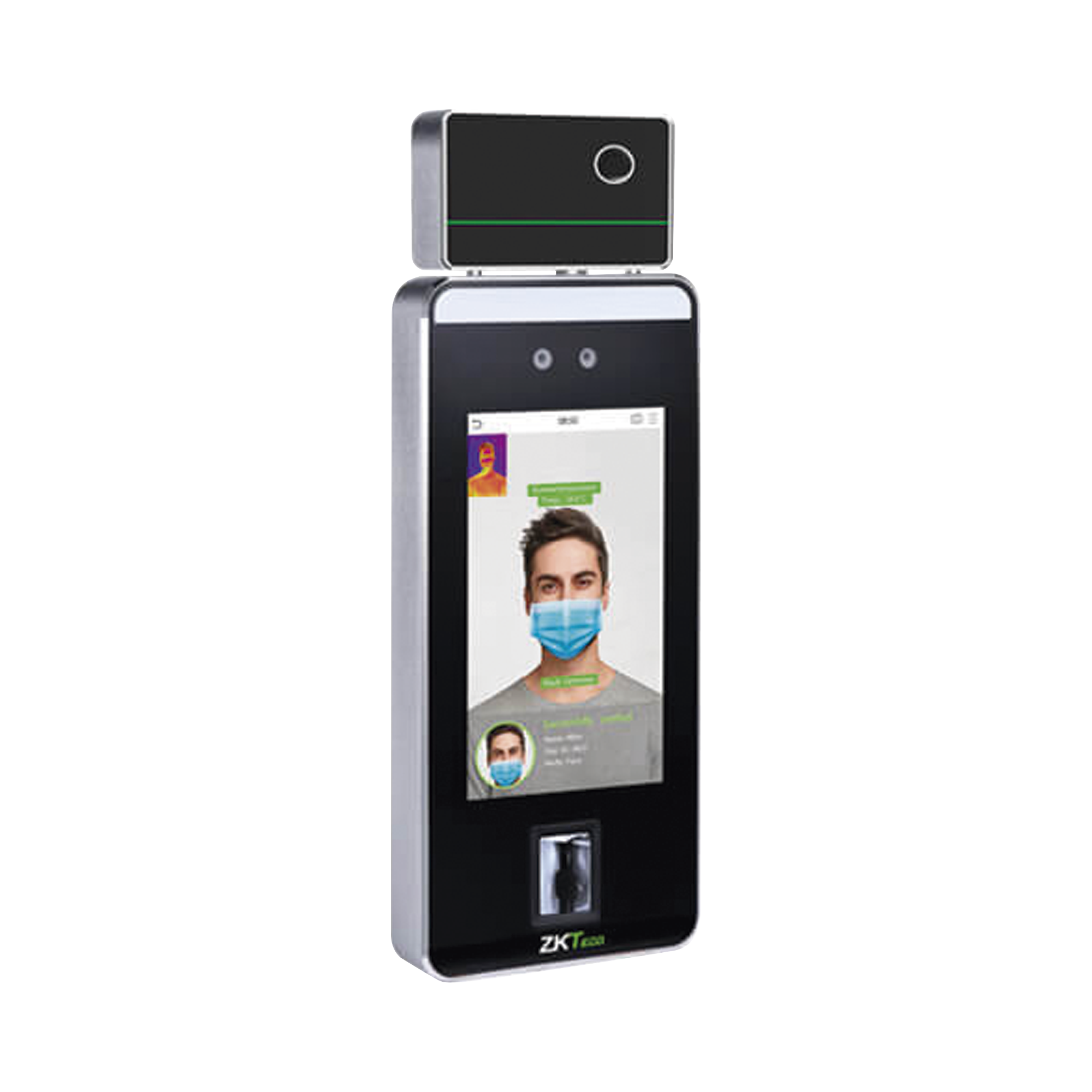 Terminal de reconocimiento Facial, Palma, Huella Digital y temperatura de alta velocidad