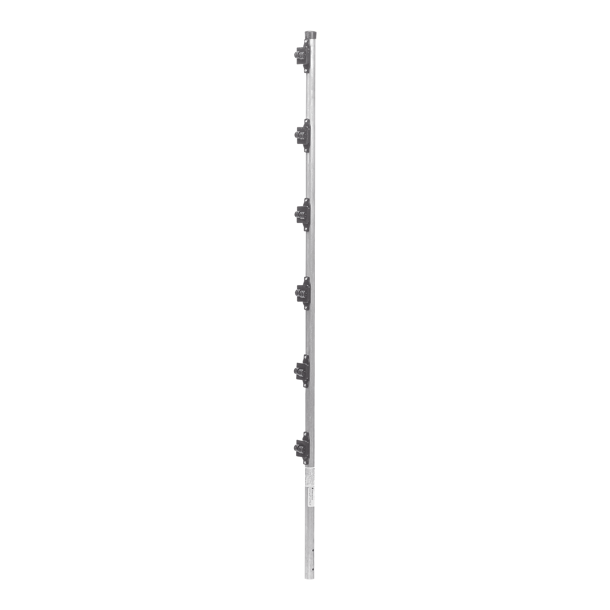 Poste con 6 Aisladores de PASO para Cerca Electrificada. Tubo Galva. de 1.4m, cal. 18 de 1" Diam. (Sin pintar).