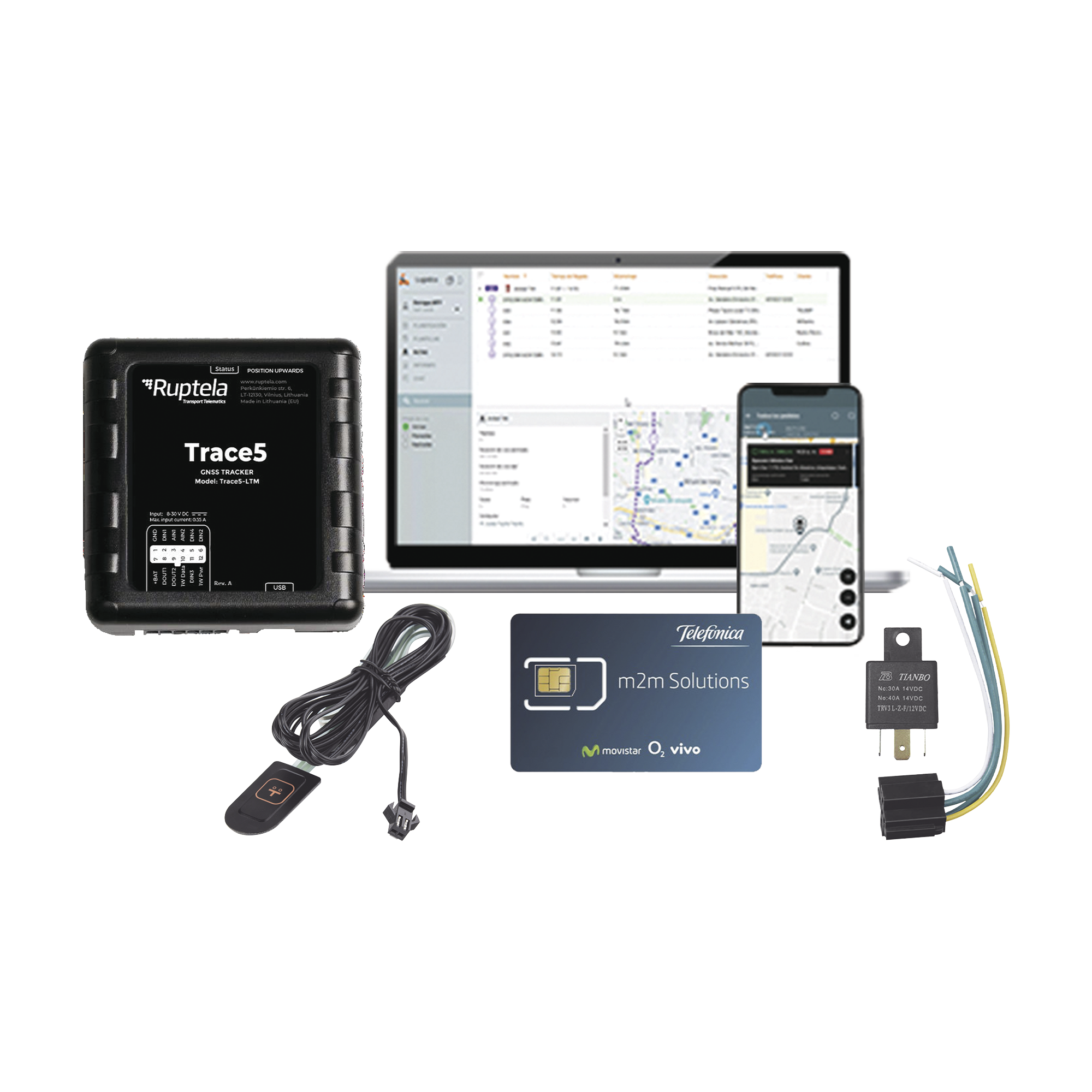 Kit de Localizador Vehicular 2G y 4G/ Rastreo / Conducción eficiente / Deteccion de Jammer / Registro de conductores + Relay + Botón de pánico + EPCOMGPSMENSUAL  + MICSIM25GPS  + datos por 1 año