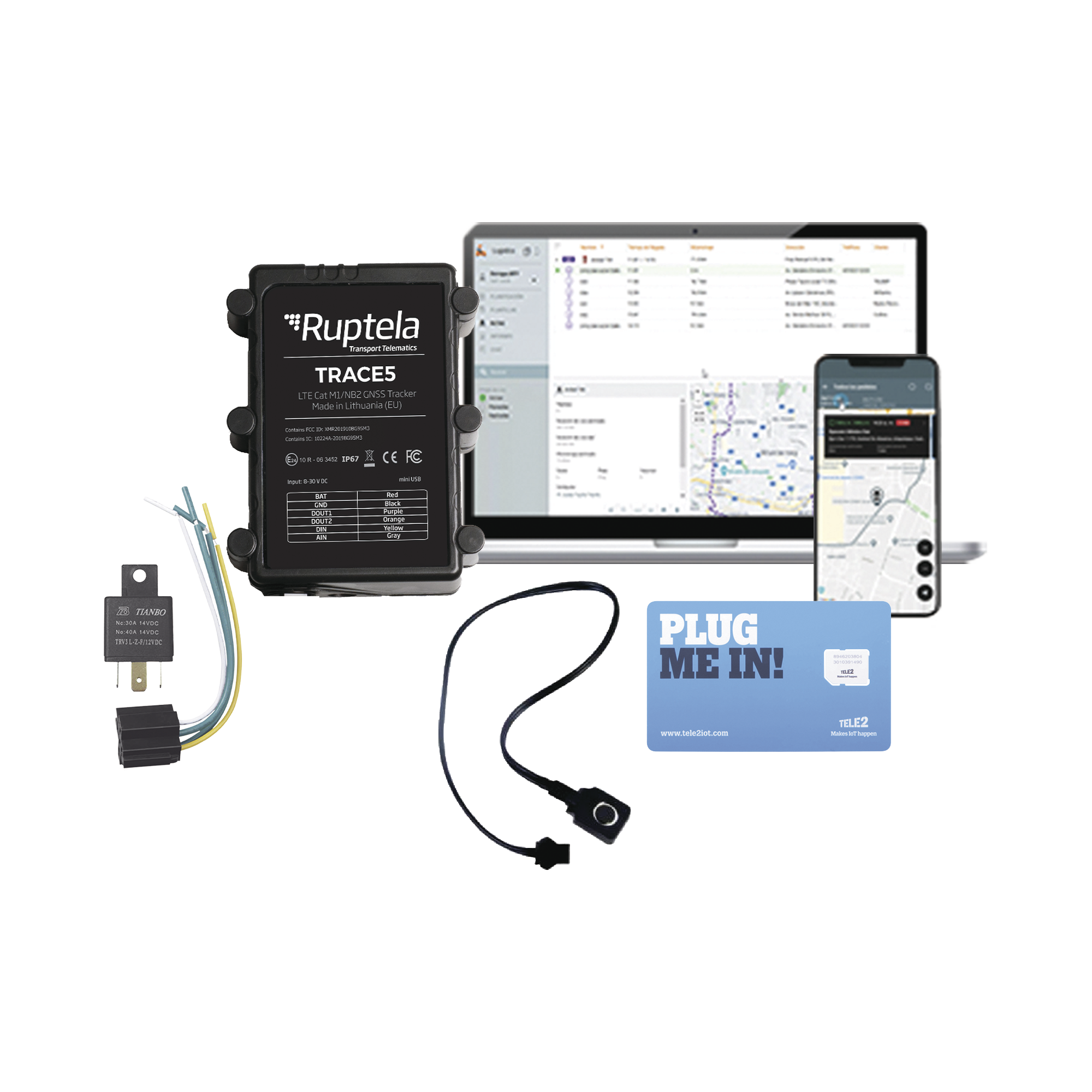 KIT Localizador Vehicular 2G y 4G IP67 / Rastreo / Conducción eficiente / Deteccion de Jammer / Ideal para motocicletas / Apagado remoto