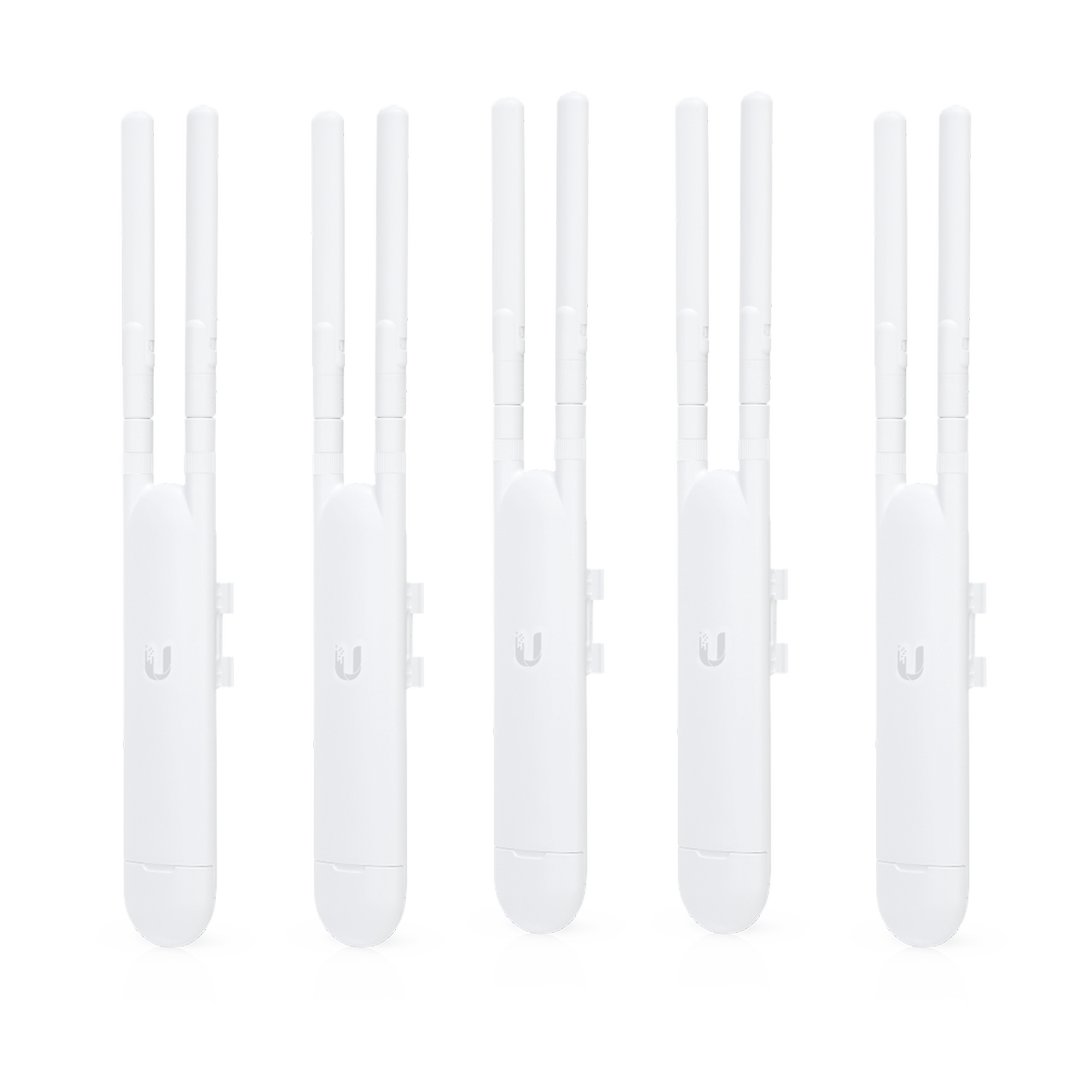 Paquete de 5 Access Point UniFi doble banda para exterior, antenas desmontables 360° , 802.11ac MIMO 2X2, hasta 100 usuarios por equipo. 802.3af, Sin PoE´s