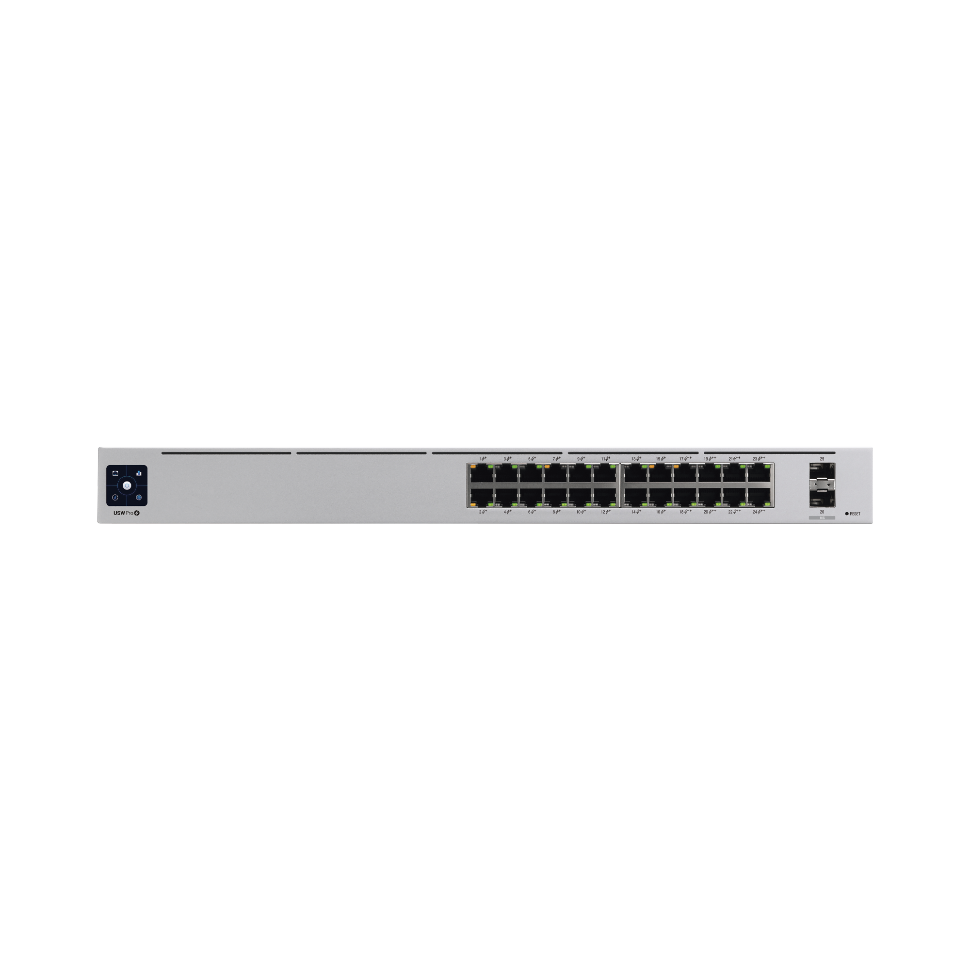 UniFi Switch USW-Pro-24-POE Gen2, Capa 3 de 24 puertos PoE 802.3at/bt + 2 puertos 1/10G SFP+, 400W, pantalla informativa