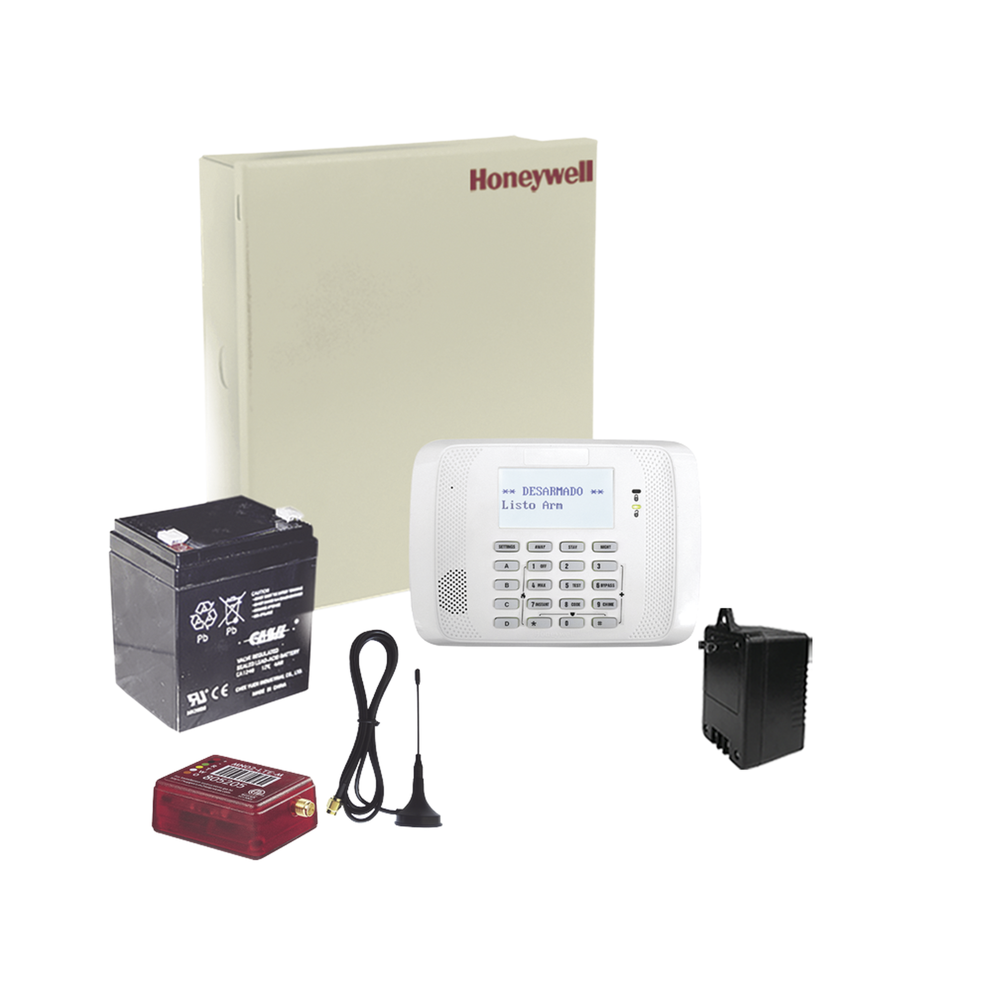 (2 Años 4GLTEM/5G ILIMITADO INCLUIDO) Kit Vista48LA con comunicador 4GLTEM/5G MN02, Teclado, Gabinete, Batería y Transformador