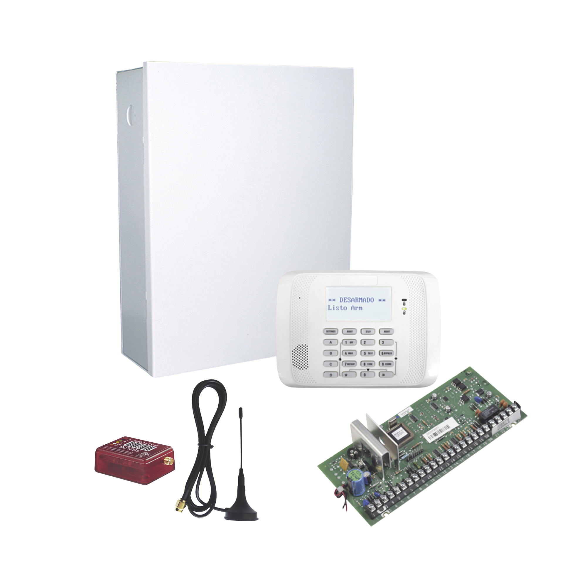 KIT de Panel de Alarma Hibrido/Teclado 6162RF Y Comunicador MN02LTEMV3 - 2 años de servicio incluidos