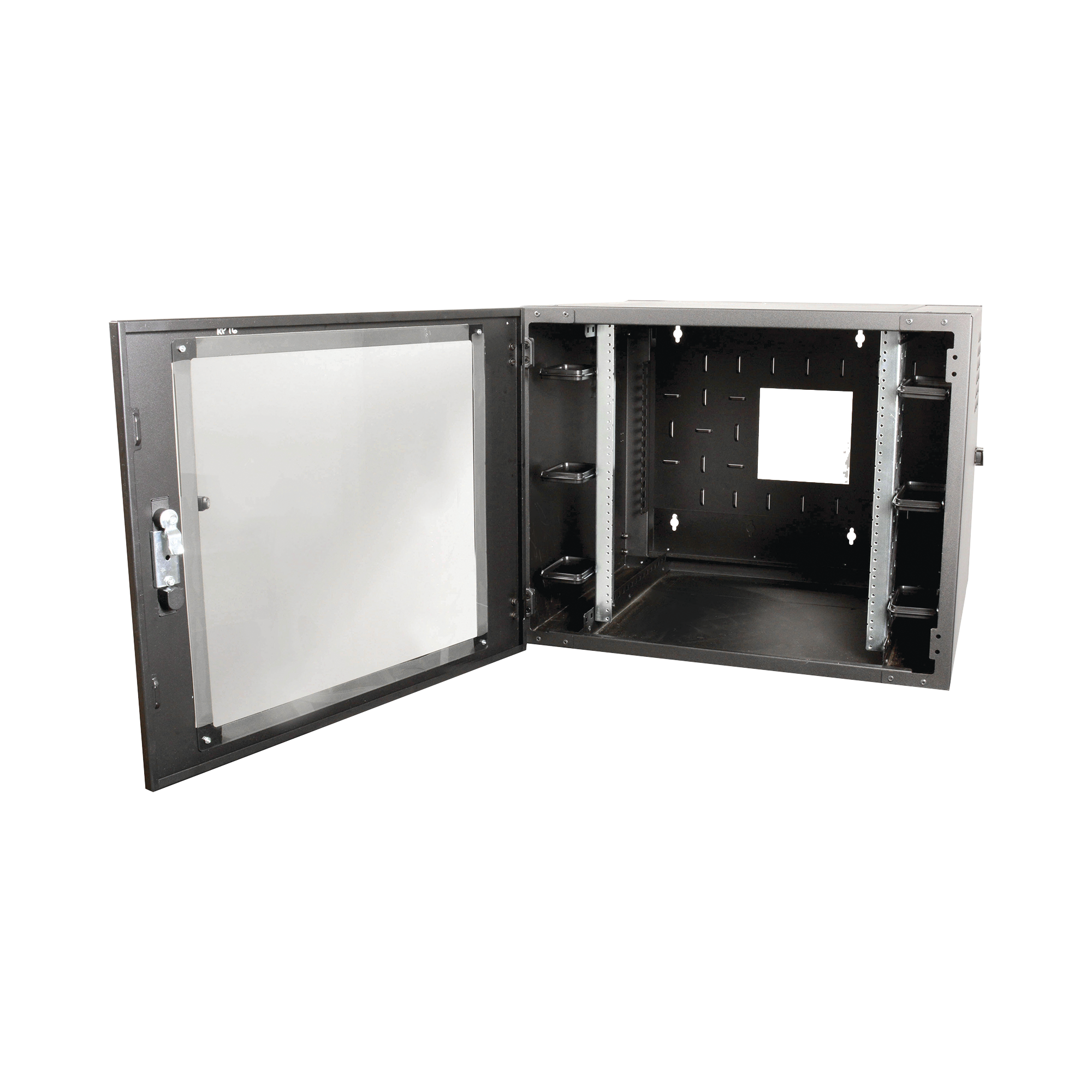 Gabinete de Pared Estándar de 19in, Abatible, de 12 UR, 610 mm de Profundidad, Color Negro