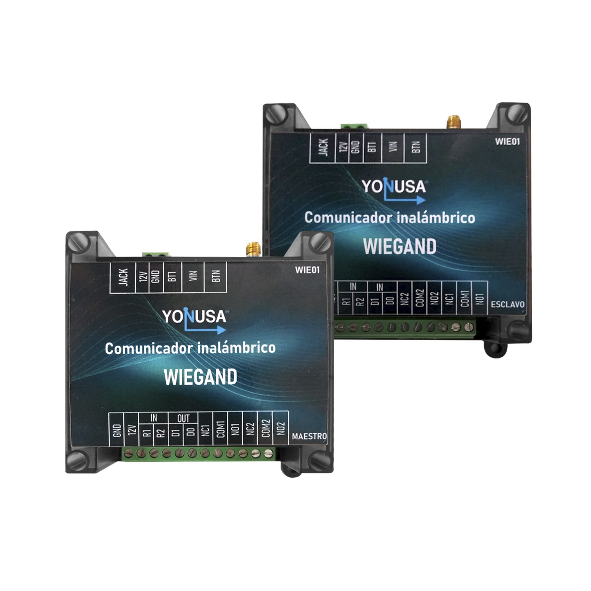 Convertidor de lectora para control de acceso (cableado a inalámbrico) / 1 Wiegand / 2 Relevadores / 2 Entradas / Hasta 3 KM de distancia