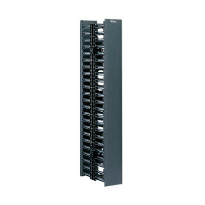 Organizador Vertical NetRunner, Doble (Frontal y Posterior), para Rack Abierto de 45 Unidades, 4.9in de Ancho, Color Negro