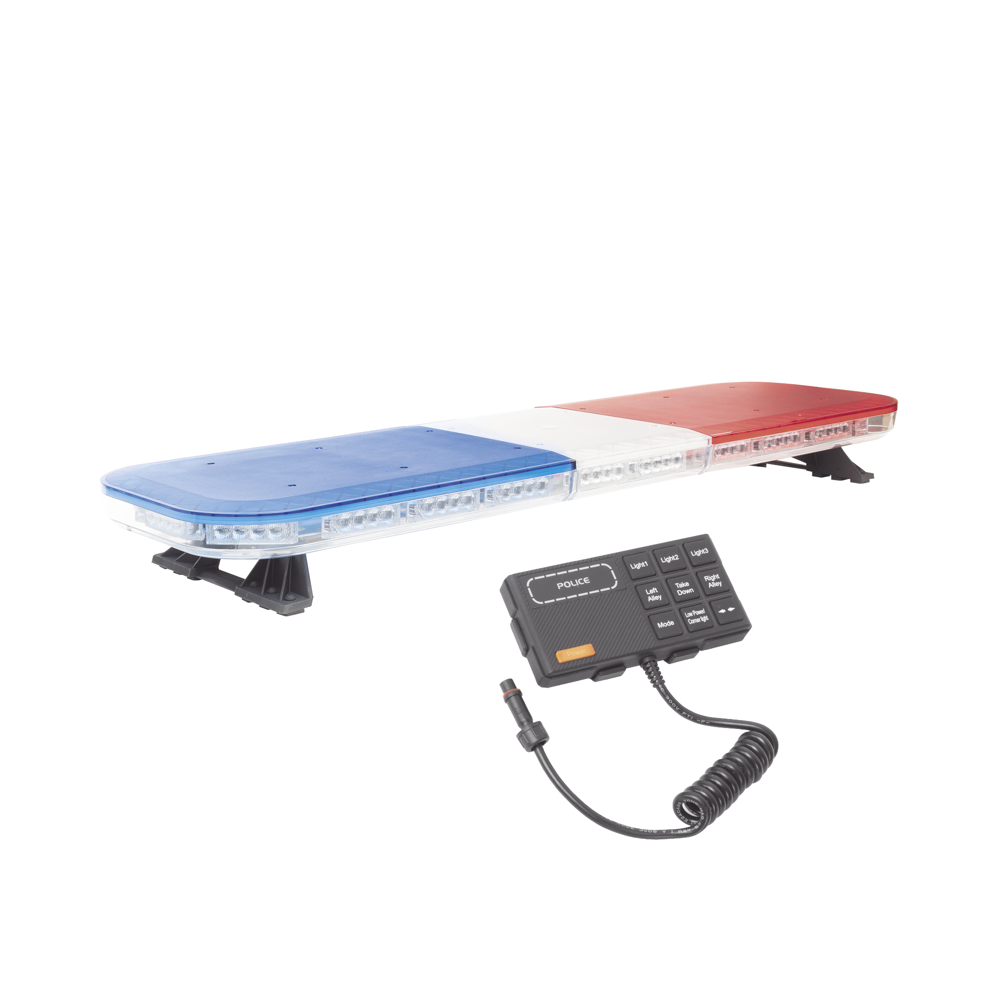 Barra de luces de 47" rojo/azul, 88 LED, con control de tráfico en color rojo/azul, ideal para equipar unidades de seguridad pública