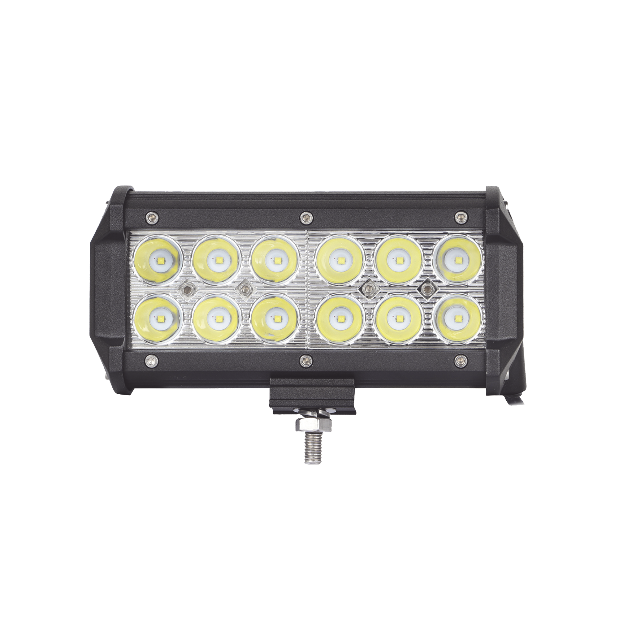 Barra de Luz de trabajo Ultra brillante, IP67, 6.5 pulgadas, 12 LED, 1500 Lúmenes,  18 watts, 10-30 Vcd