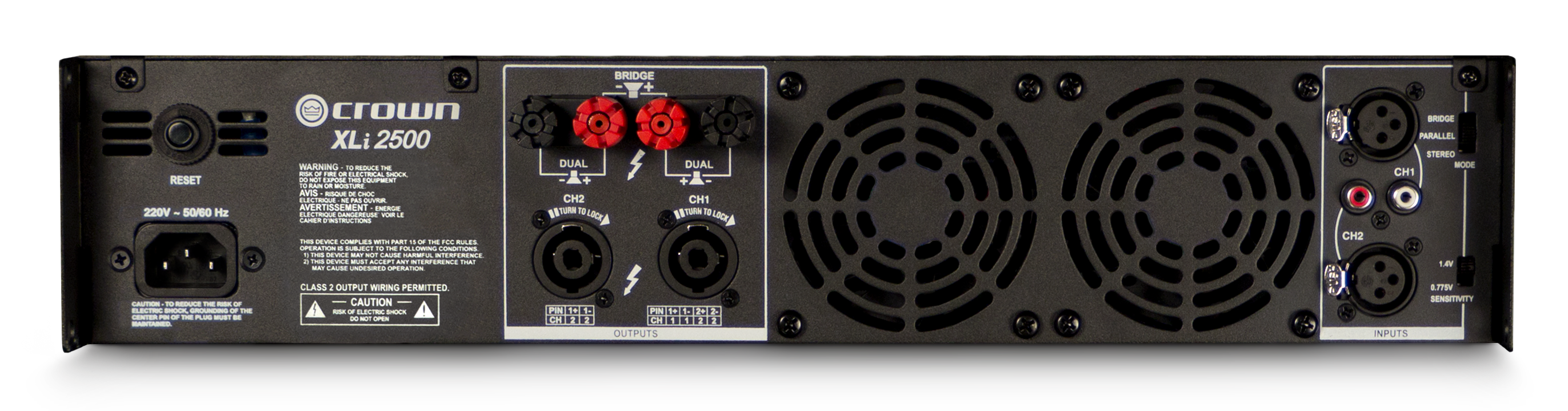 CROWN XLi 2500 Amplificador de potencia de 2 canales, 750 W a 4 Ω