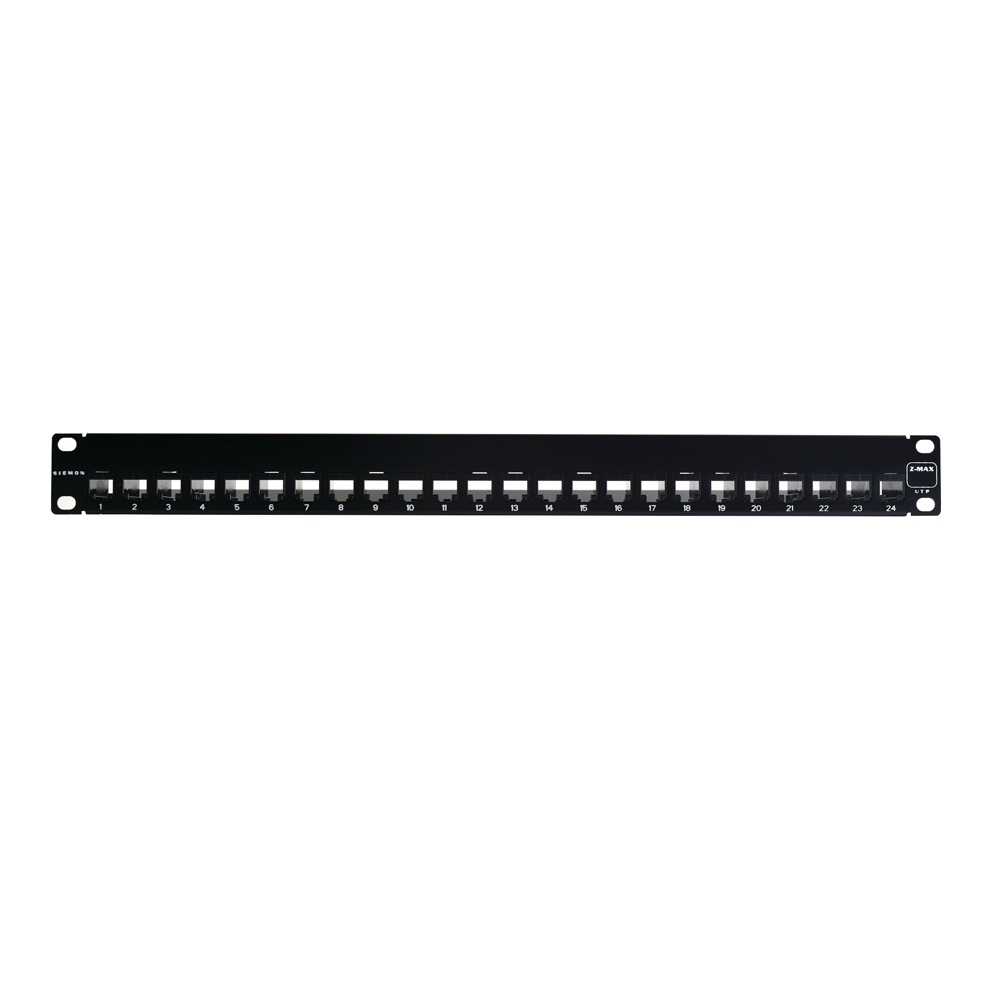 Patch Panel UTP Z-MAX Categoría 6, de 24 puertos, Plano, 1UR