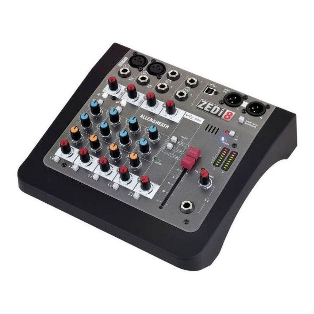 ALLEN & HEATH ZEDi-8 Mezclador de 8 canales/interfaz USB2 entradas de guitarra de alta impedancia Enrutamiento de señal flexible a través de USB