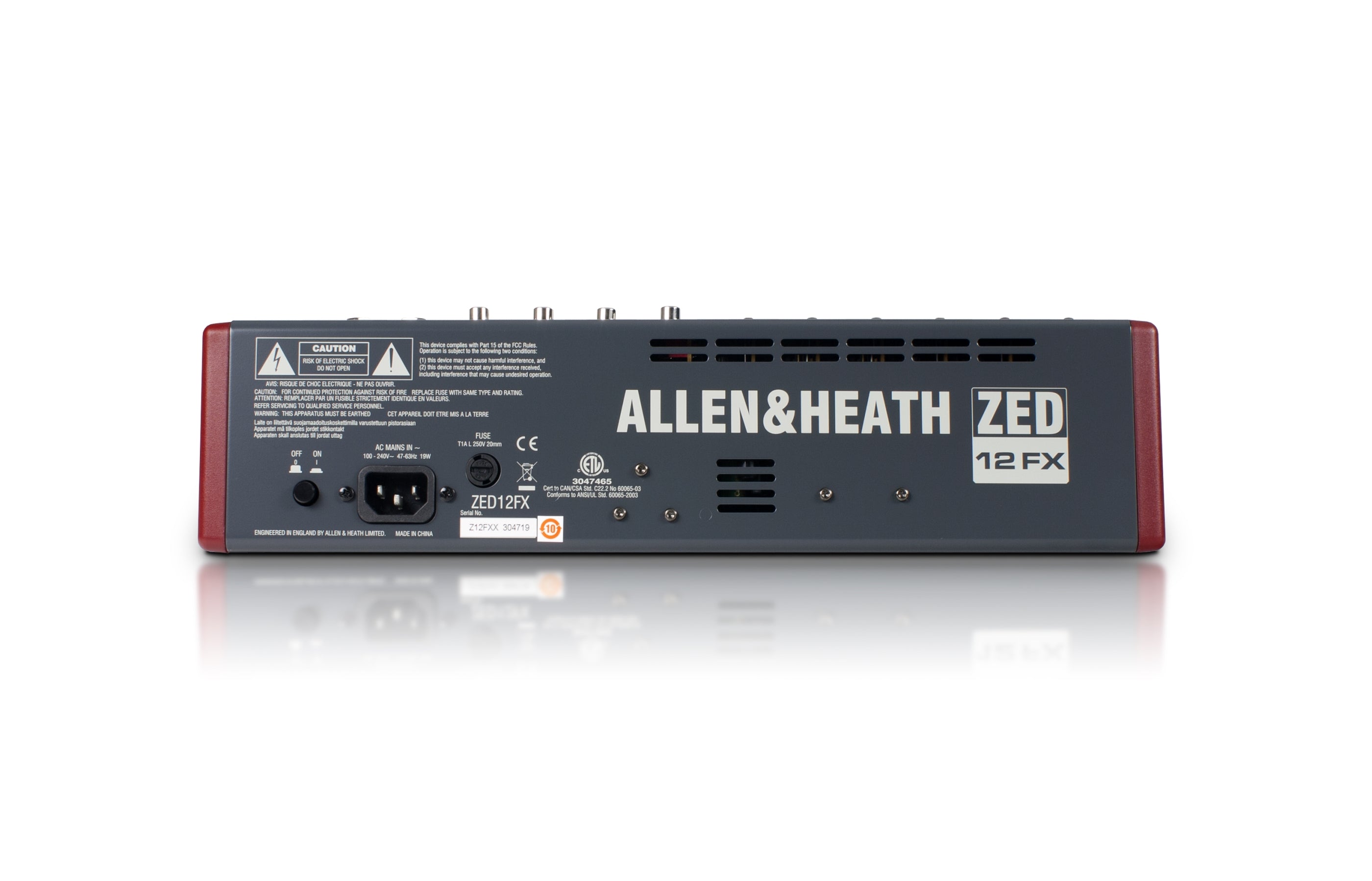 ALLEN & HEATH ZED-12FX Mezclador USB multipropósito de 12 canales con efectos6 entradas de micrófono/línea XLR-1/4" EQ de 2 bandas/HPF en por canal