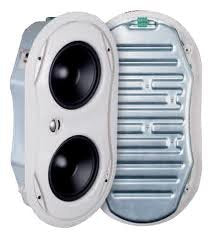 EVID FM6.2 Altavoz empotrado de 300W 8Ω, Línea 70V/100V taps 7.5, 15, 30, 60W Perfil poco profundo para espacios reducidos en paredes o techos, 1 PAR