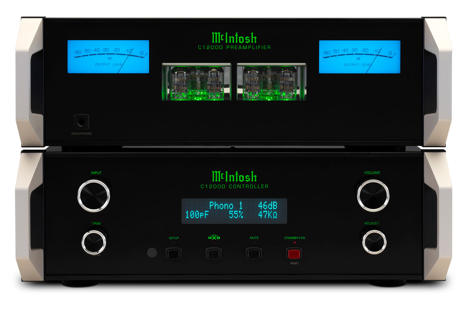 McIntosh C12000 Preamplificador de tubo de vacío y estado sólido de 2 canales 12 entradas analógicas incluidas 2 entradas configurables salida de estado sólido y tubo de vacío