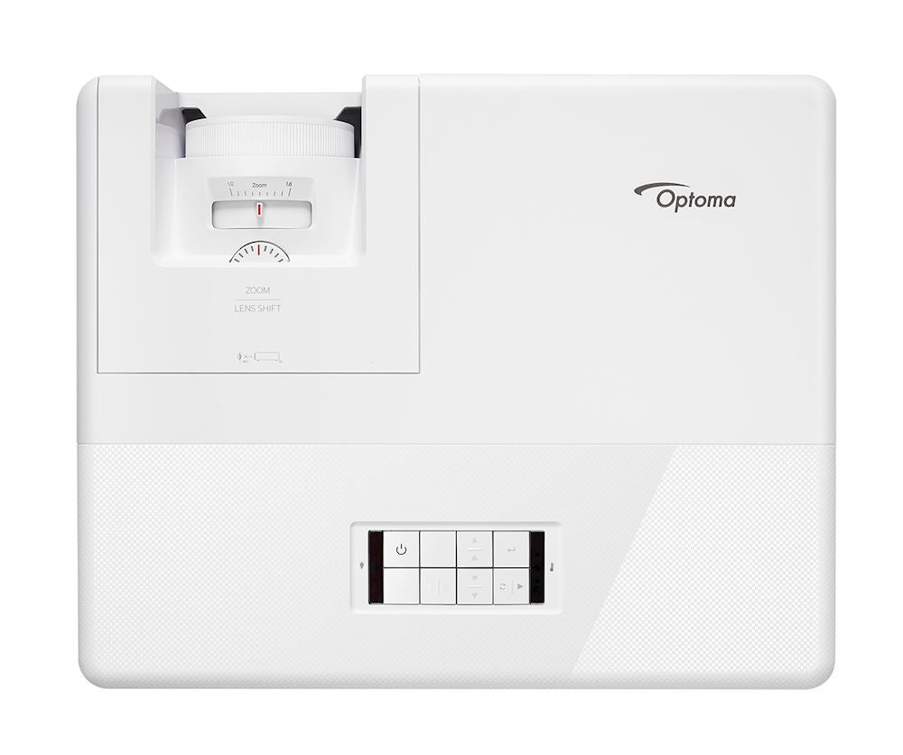 OPTOMA ZU607T  Videoproyector compacto de 6500 Lúmenes, compatible con 4K HDR, motor óptico con certificación IP6X resistente al polvo para capacidades operativas 24 horas al día, 7 días a la semana