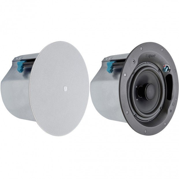 BIAMP CM60DTD Altavoces de techo borde fino de 2 vías de 6,5" 100-70V de 60W, 30W, 15W, 7.5W @ 16 Ω de 120W programa Color blanco (par)
