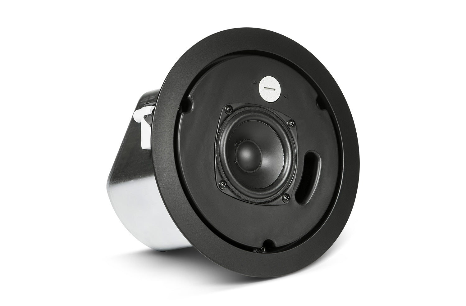 JBL  Control 12C/T-BK Altavoz de techo compacto rango completo 2 vías 3"  20W a 8Ω, 15W línea 70/100V 15/7,5/3,8/1,9W, con carcasa trasera. 1 Pieza