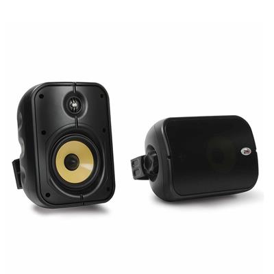 PSB CS500 Altavoz de gabinete para interior y exterior, Dos vías Woofer 5¼” Tweeter 1” 120W soporte para montaje vertical y horizontal, color Negro