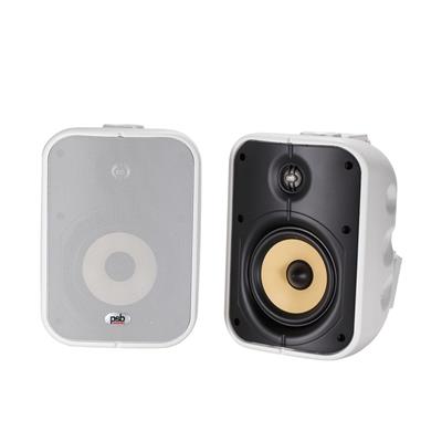 PSB CS500 Altavoz de gabinete para interior y exterior, Dos vías Woofer 5¼” Tweeter 1” 120W soporte para montaje vertical y horizontal, color Blanco