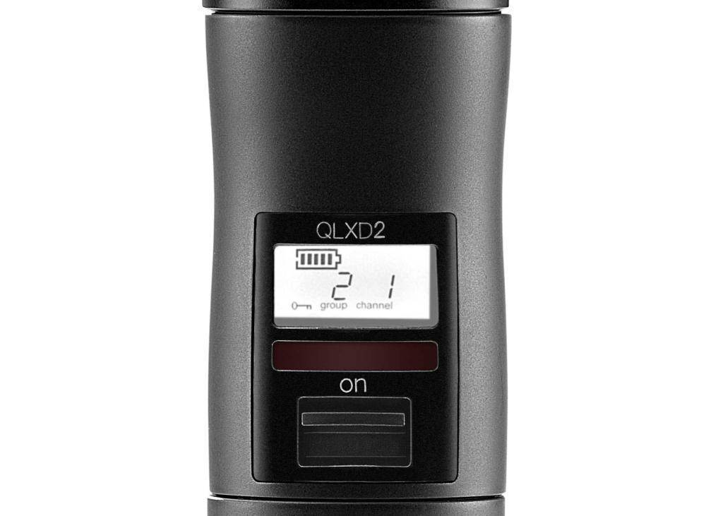 SHURE QLXD2/B87A-G50 Micrófono de mano con transmisor inalámbrico digital, cápsula Beta 87A, 2560 frecuencias seleccionables (G50: 470 A 534 MHz)