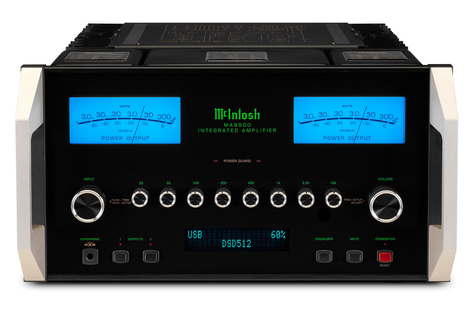 McIntosh MA9500 Amplificador integrado 2 canales 300W Módulo de audio digital DA2 instalado 10 conexiones analógicas 2 balanceadas, 6 no balanceadas