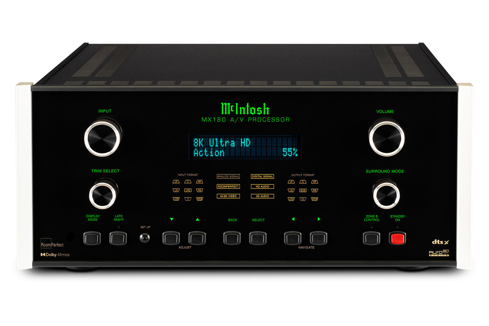 McIntosh MX180 Receptor de Audio y Video 7 puertos HDMI 8K y 4K HDR. Dolby Vision 15.1 canales de audio eARC/ARC Dolby Atmos EDT:X Pro; Auro-3D