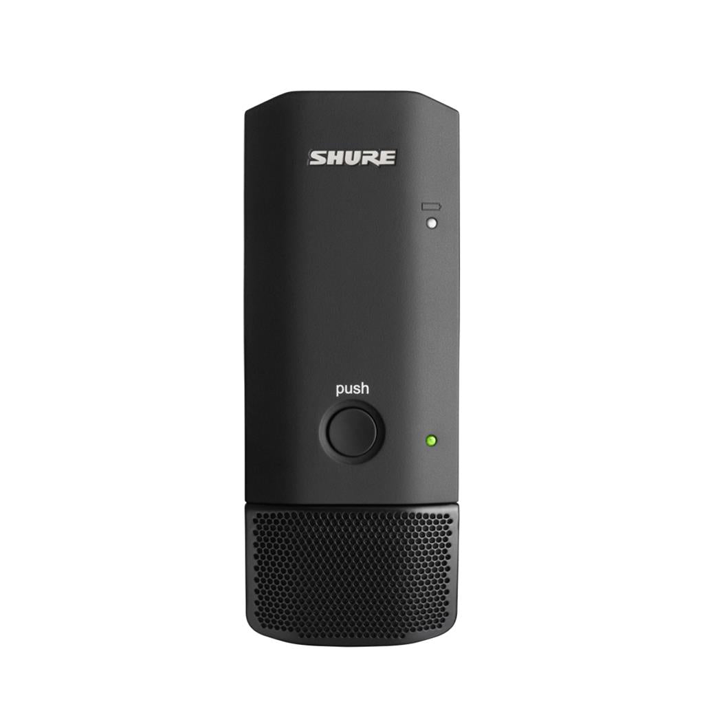 SHURE MXW6 Micrófono de superficie cardioide, transmisor receptor Microflex Wireless, Salida de auriculares, seguridad AES, Batería recargable