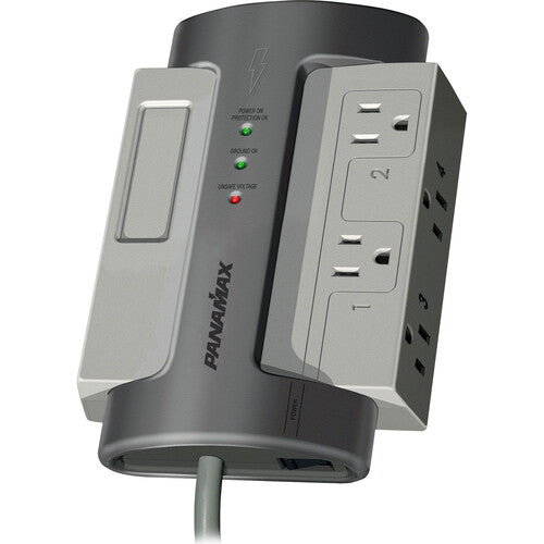 PANAMAX M4-EX Acondicionador de energía, Protección contra sobretensiones de salida, 4 contactos, capacidad de 1800 Watts,