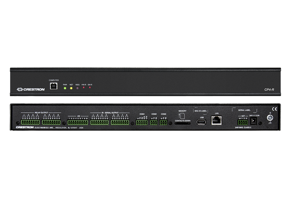 CRESTRON CP4-R Procesador de control, Compatible con gran variedad de equipos audiovisuales, iluminación, persianas, termostatos, cerraduras, sensores