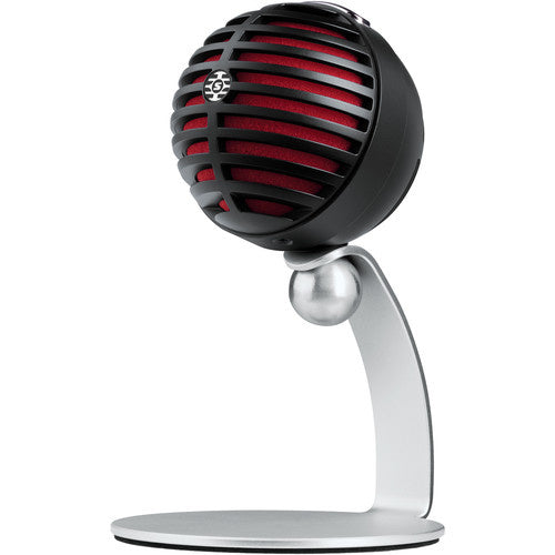 SHURE MV5/A-B-LTG Micrófono cardioide USB/Lightning para computadoras y dispositivos iOS Para podcasts, blogs, música (negro y rojo)