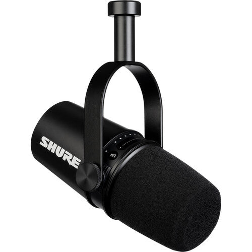 SHURE MV7-K Micrófono de podcast, Sonido legendario en formato USB Conexión USB y XLR, Filtro pop incorporado. Conector 3.5mm monitoreo directo. Negro