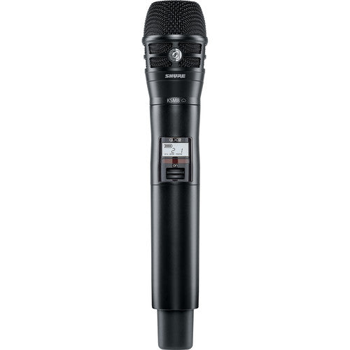 SHURE QLXD2/K8B Transmisor de micrófono inalámbrico de mano digital con cápsula KSM8 (H50: 534 a 598 MHz)