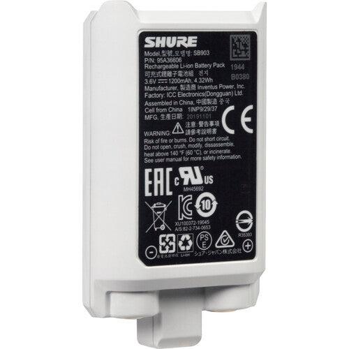 SHURE SB903 Batería de ion-litio recargable para transmisores SLX-D