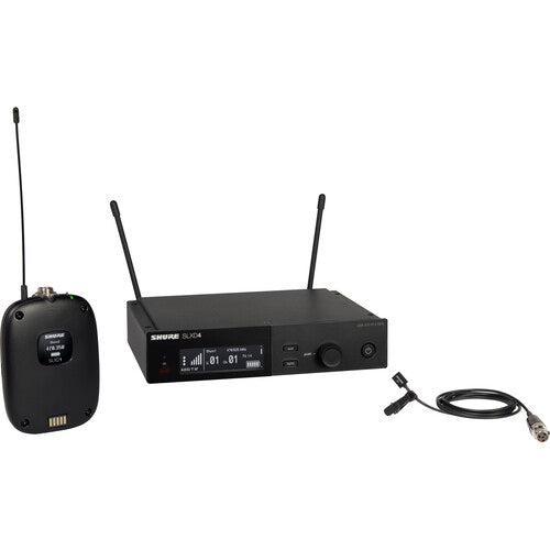 SHURE SLXD14/93 Sistema de micrófono inalambrico lavalier omnidireccional WL93, receptor de montaje en rack SLXD (G58: 470 a 514 MHz)