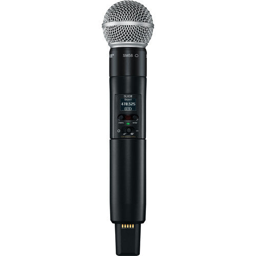 SHURE SLXD2/SM58 Transmisor de micrófono de mano inalámbrico digital con cápsula cardioide SM58 Para receptores SLXD (G58: 470 a 514 MHz)