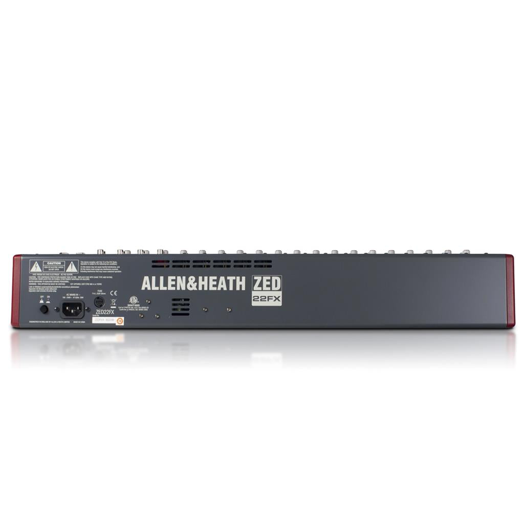 ALLEN & HEATH ZED-22FX Mezclador de grabación y en vivo 22 entradas: 16 canales mono y 3 estéreo16 entradas de micrófono XLR con Phantom power