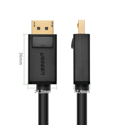 Cable DisplayPort 1.2 Macho a Macho | Longitud 5m | Versión DP1.2 | Soporta 4K@60Hz; 2K@144Hz | Soporta 3D | Color profundo de 8 y 10 bits | Blindaje Interno Múltiple | Cobre Estañado 28AWG  | Botón de Liberación.
