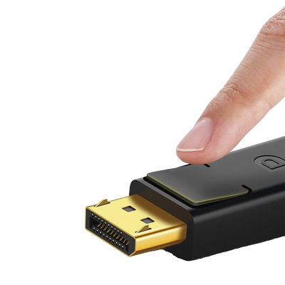 Cable DisplayPort 1.2 Macho a Macho | Longitud 5m | Versión DP1.2 | Soporta 4K@60Hz; 2K@144Hz | Soporta 3D | Color profundo de 8 y 10 bits | Blindaje Interno Múltiple | Cobre Estañado 28AWG  | Botón de Liberación.