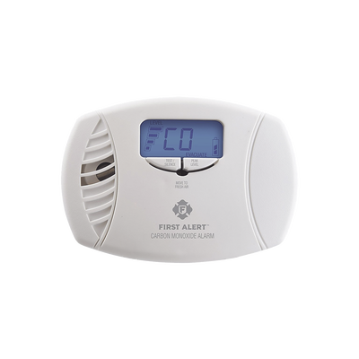 Alarma de monóxido de carbono (CO) enchufable con batería de respaldo y display digital