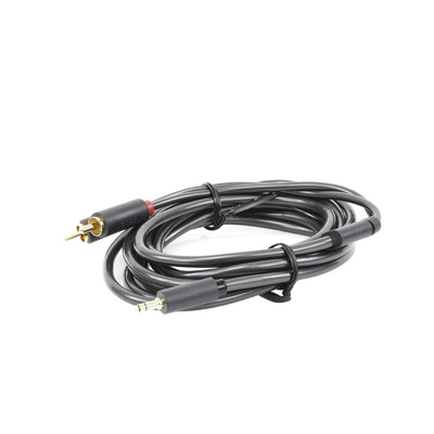 Cable Adaptador de 3.5mm Macho a 2 RCA Macho / 3 Metros / Color Gris / Blindaje Múltiple / ABS / Alta Calidad
